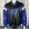 Black Blue MLB Los Angeles Dodgers Leather Jacket