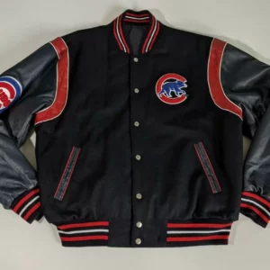 MLB Wrigley Field Chicago Cubs Blue Leather Jacket