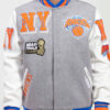 Gray New York Knicks Pro Standard Logo Mashup Wool Varsity Heavy Jacket