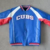 MLB Chicago Cubs Jeff Hamilton Blue Leather Jacket