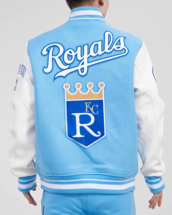Light Blue Kansas City Royals Pro Standard Logo Wool Varsity Heavy Jacket