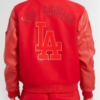 Triple Red Los Angeles Dodgers Pro Standard Logo Mashup Wool Varsity Heavy Jacket