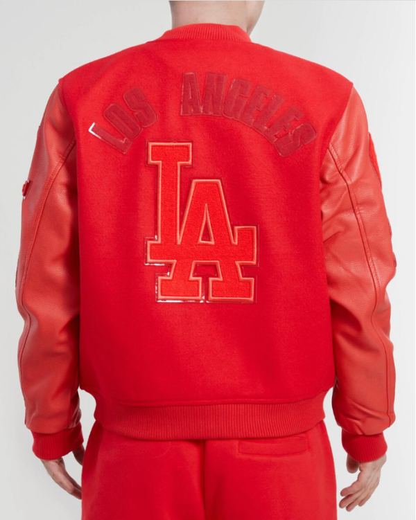 Triple Red Los Angeles Dodgers Pro Standard Logo Mashup Wool Varsity Heavy Jacket