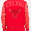 Triple Red Chicago Bulls Pro Standard Logo Mashup Wool Varsity Heavy Jacket