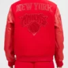 Triple Red New York Knicks Pro Standard Logo Mashup Wool Varsity Heavy Jacket