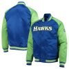 Atlanta Hawks Hardwood Classics Reload 3.0 Royal Blue/Green Satin Jacket