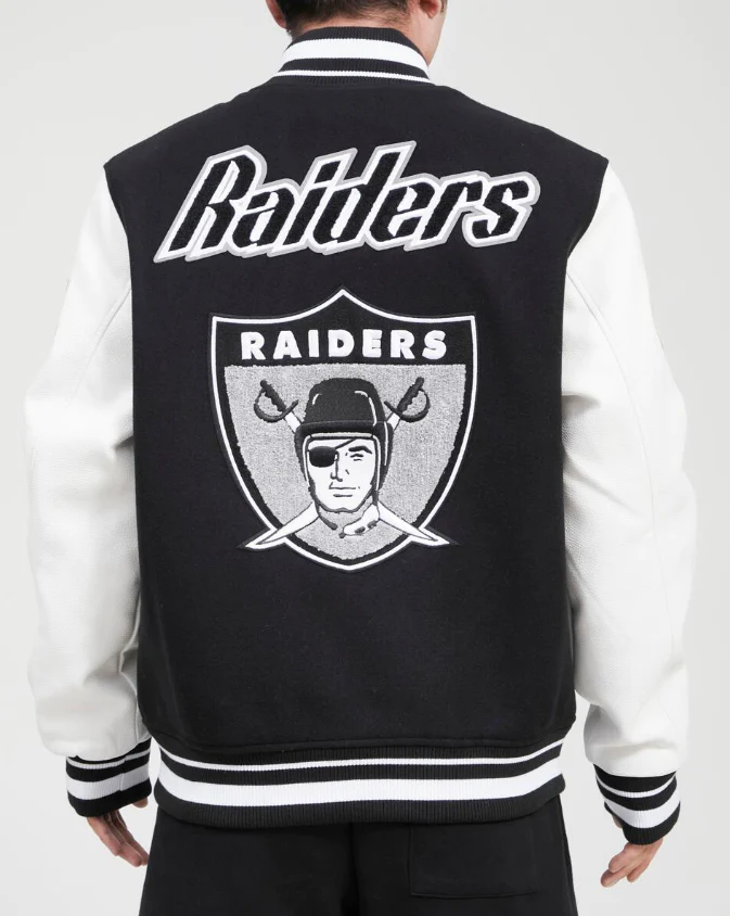 Thegenuineleather NFL Raiders Big Logo Jacket - Black