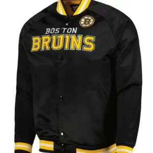 Boston Bruins Black Satin Jacket