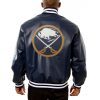 Buffalo Sabres Varsity Navy Blue Leather Jacket