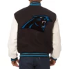 Varsity Carolina Panthers Black and White Two-Tone Jacket