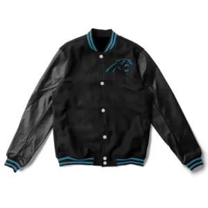 Letterman Carolina Panthers Black Wool/Leather Jacket