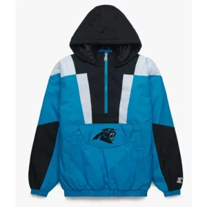 Starter Carolina Panthers Black/Light Blue Pullover Hooded Jacket