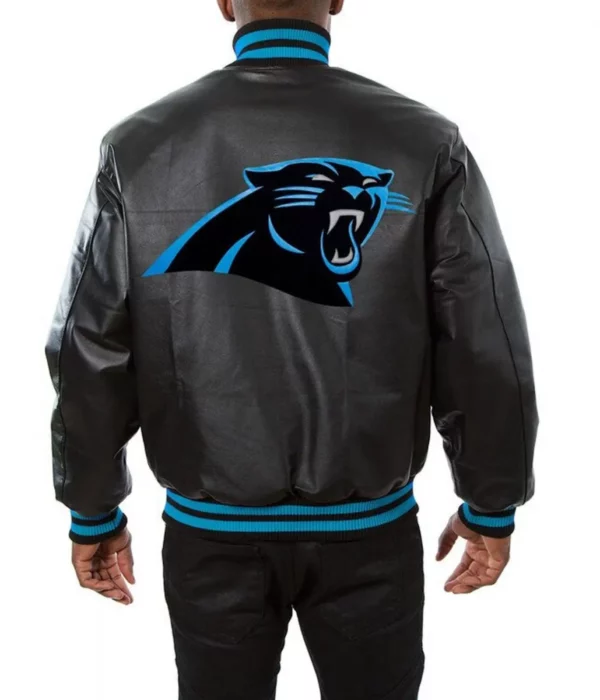 Varsity Carolina Panthers Black Leather Jacket