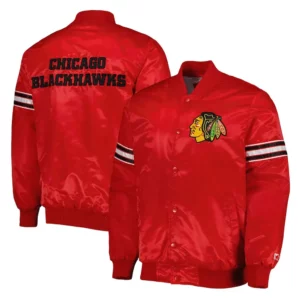 Chicago Blackhawks Pick & Roll Red Satin Jacket