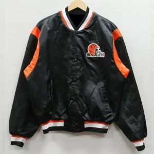 1980s Cincinnati Bengals Bomber Black Satin Jacket