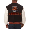 Varsity Cincinnati Bengals Black and White Two-Tone Jacket