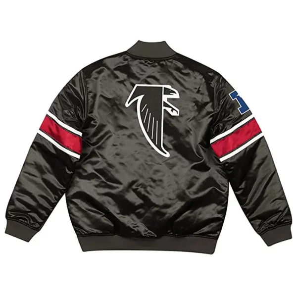 Classic Atlanta Falcons Logo Black Satin Jacket