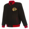 Chicago Blackhawks Commemorative Varsity Black Wool Jacket