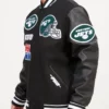 Black New York Jets Pro Standard Mashup Logo Wool Varsity Heavy Jacket