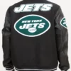 Black New York Jets Pro Standard Mashup Logo Wool Varsity Heavy Jacket