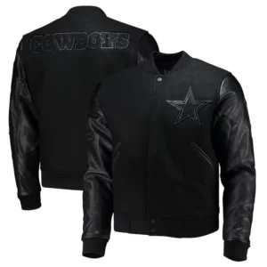 Dallas Cowboys Logo Black Letterman Jacket