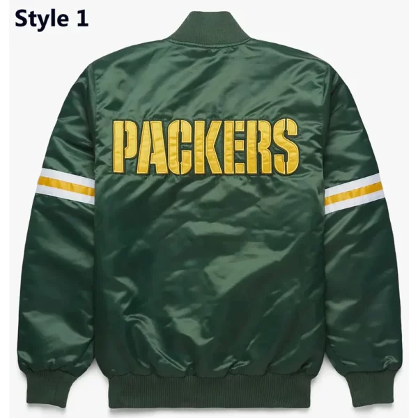 Green Bay Packers Striped Green Satin Jacket