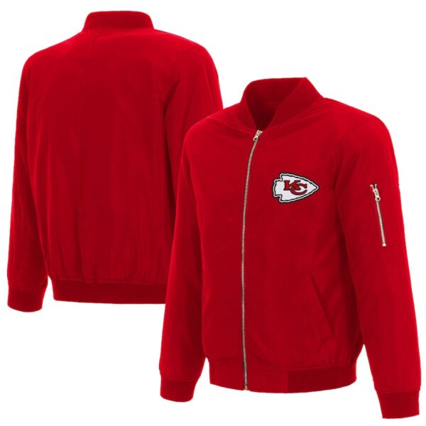 Kansas City Chiefs JH Design Nylon Full-Zip Bomber Jacket 