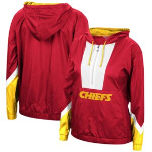 Kansas City Chiefs Mitchell & Ness Women's Half-Zip Windbreaker Hoodie 