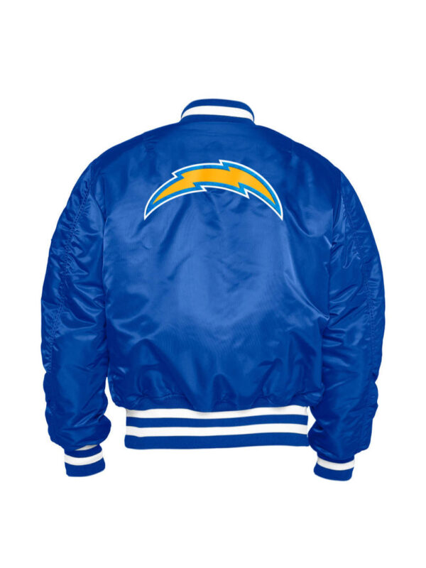 Royal Blue Los Angeles Chargers Alpha Industries X New Era Reversible MA-1 Bomber Jacket