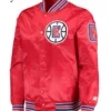 LA Clippers Bomber Red Jacket
