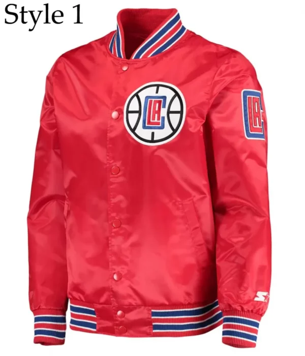 LA Clippers Bomber Red Jacket