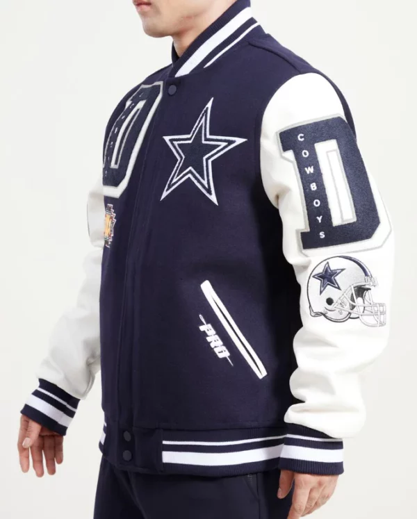 Navy Blue Dallas Cowboys Pro Standard Mashup Logo Jacket
