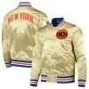 NY Knicks 1970 Champions 50th Anniversary Gold Satin Jacket