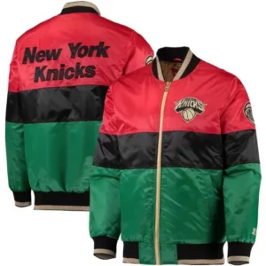 75th Anniversary New York Knicks Black History Month Full-Snap Satin Jacket