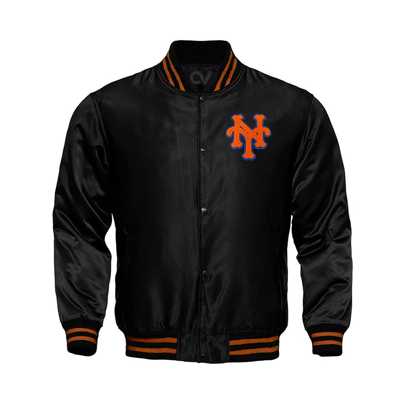 NEW YORK METS HOME TOWN SATIN JACKET (ROYAL BLUE)