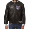 New York Rangers Varsity Bomber Leather Jacket