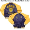 A&T North Carolina Baseball Varsity Satin Yellow and Blue Jacket