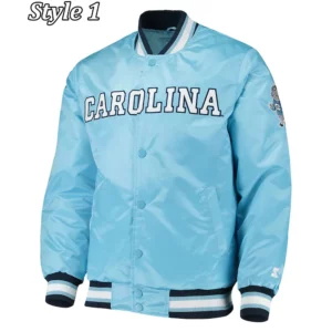 North Carolina Tar Heels Bomber Blue Satin Jacket