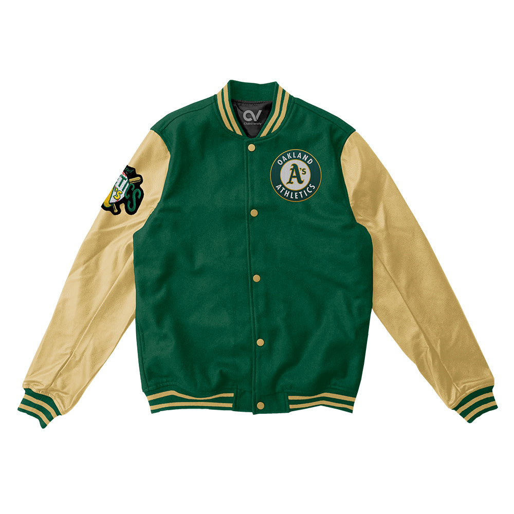 MLB Oakland Athletics Cream Varsity Jacket | LA Jacket