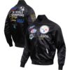 Pittsburgh Steelers Pro Standard 6x Super Bowl Champions Satin Full-Snap Varsity Jacket - Black