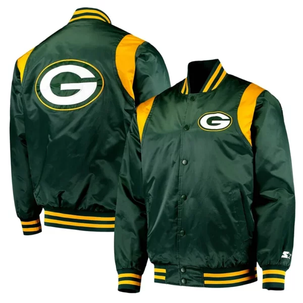 Prime Time Green Bay Packers Green Satin Jacket