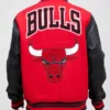 Red Black Chicago Bulls Pro Standard Flag Logo Wool Varsity Heavy Jacket
