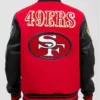 Red Black San Francisco 49ers Pro Standard Logo Wool Varsity Heavy Jacket