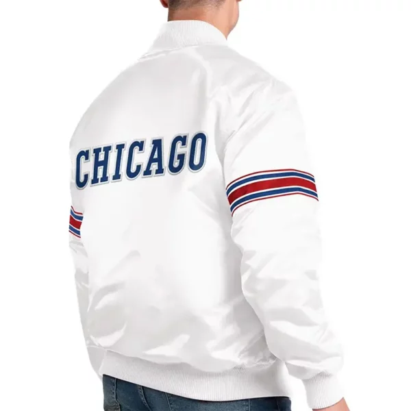 Chicago Cubs MLB Cream Black Varsity Jacket