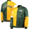 White/Green Green Bay Packers Historic Renegade Satin Jacket