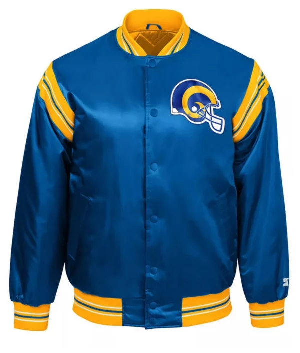 The Enforcer Los Angeles Rams Royal Blue Full-Snap Satin Jacket