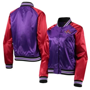 Toronto Raptors Purple and Red Satin Jacket