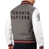Toronto Raptors Varsity Gray and White Jacket