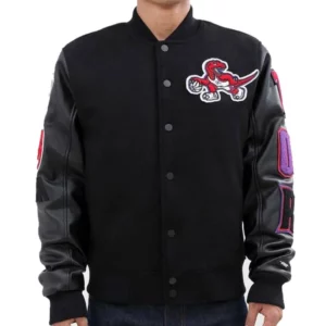 Toronto Raptors Black Letterman Jacket