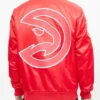 Atlanta Hawks Big Logo Satin Red Jacket
